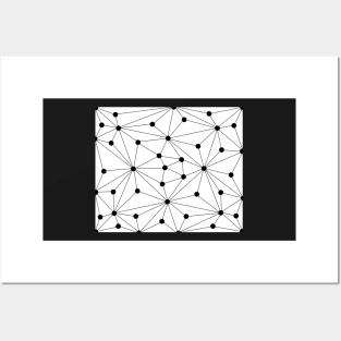 Abstract geometric pattern - black and white. Posters and Art